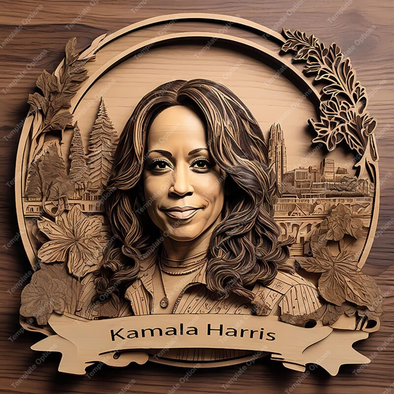 Kamala Harris, USA Politician, Laser Burn PNG, Laser Engraving File, Laser Burn File